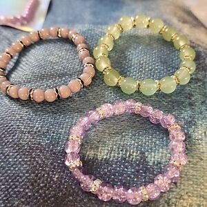 Little girls handcrafted braclets with love